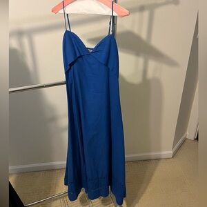 Mango Vibrant Blue V-Neck Dress